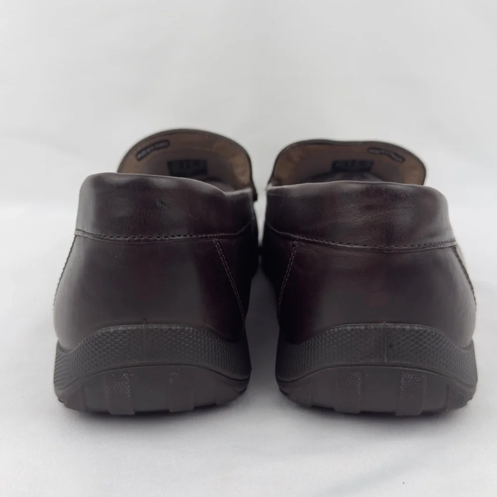 Ecco Classic Dark Brown Leather Slip-On Loafers Comfort